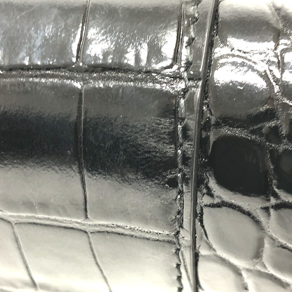 BALENCIAGA Logo Hourglass Chain Wallet Bag Shoulder Black Leather - Picture 7 of 9